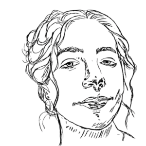 Sketch of the creator of Mibosma, hand-drawn portrait.