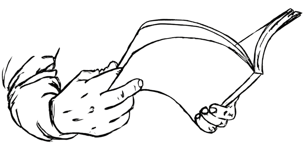 Hand holding a book – Symbolizing learning and self-reflection.