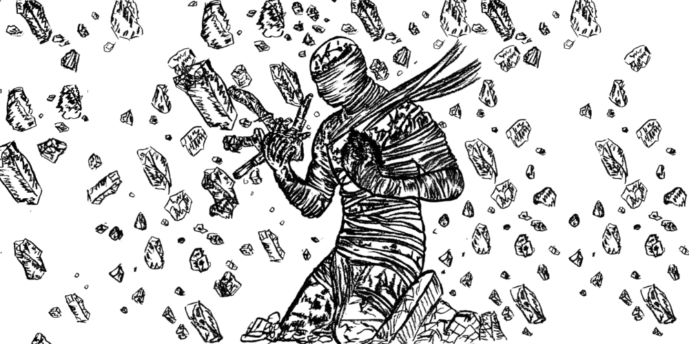 A symbolic drawing showing inner pain and emotional wounds