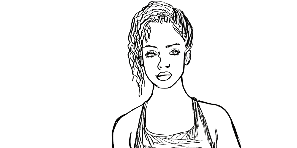 Portrait of a reflective woman in simplicity