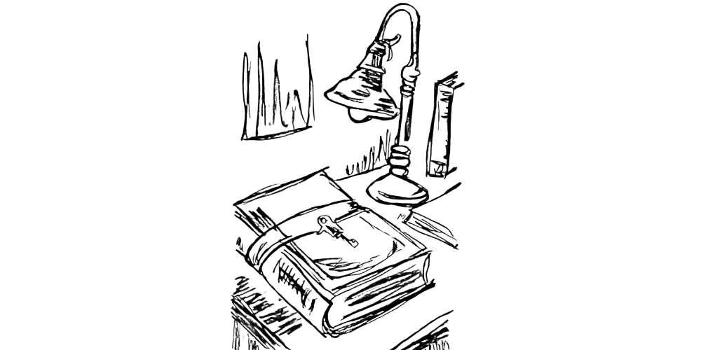 Closed journal on a desk, untouched