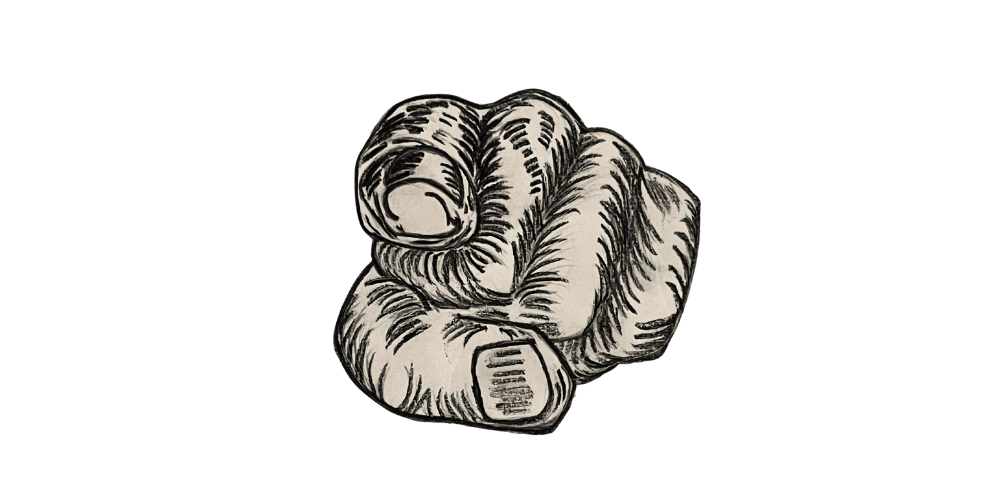 Hand-drawn image of tightly clenched hand, symbolizing control and inner tension – from the article How I Mistook Control for Safety