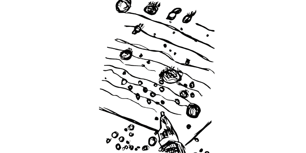 Tears falling on a handwritten page