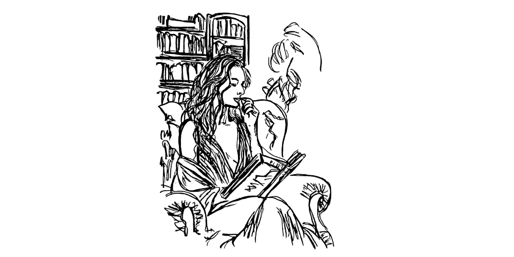 Person sitting calmly beside their journal