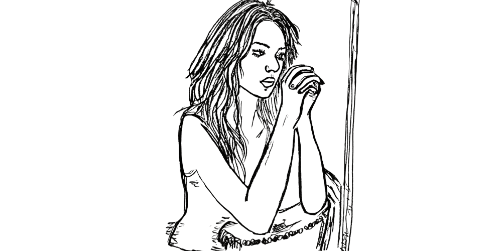 Woman reflecting with emotion – facing discomfort within.