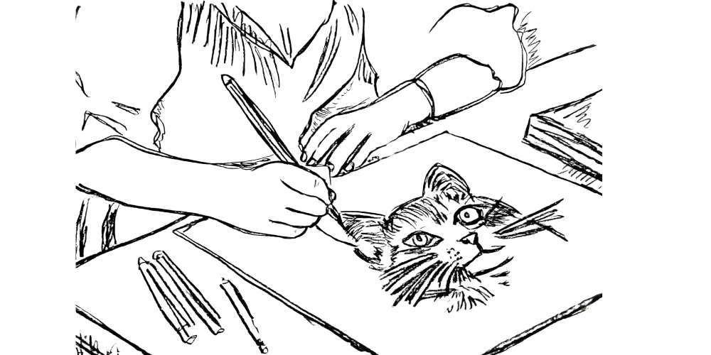 Emotionally unseen inner child drawn in a journal.