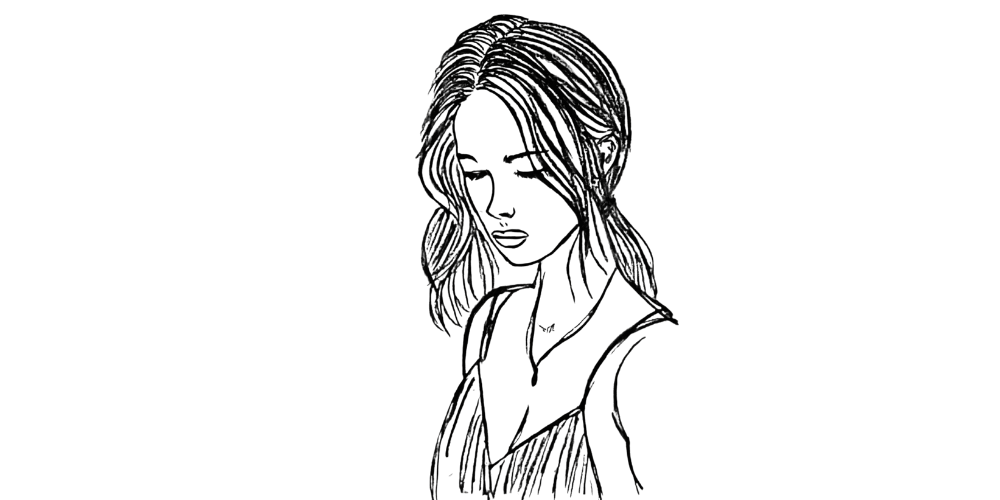 Woman with closed eyes and hand on chest — learning to listen to her body