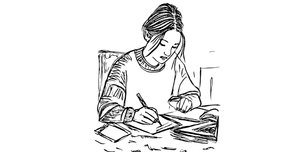 Woman journaling quietly — daily practice of choosing herself