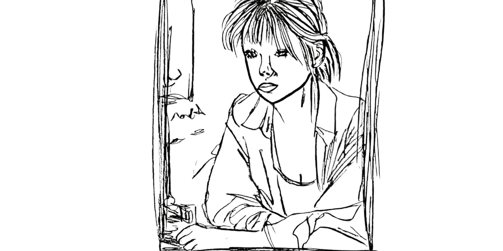 Woman sitting quietly by the window, reflecting on her inner sanctuary