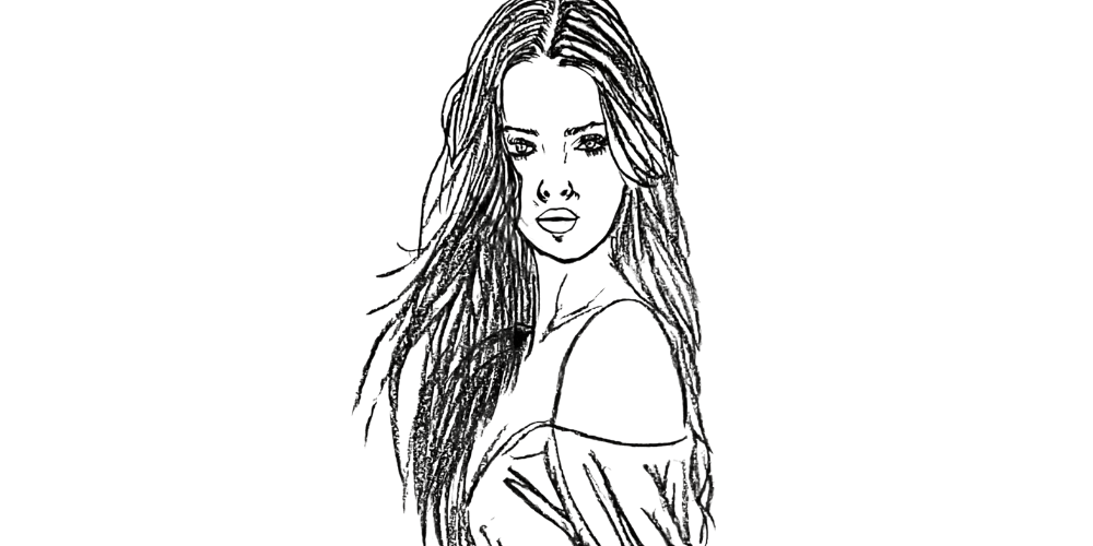 Woman with long hair, peaceful gaze, symbolizing inner strength and sanctuary