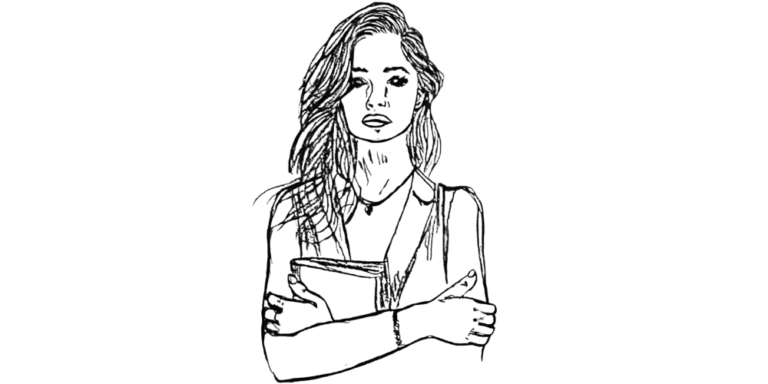 Young woman holding her journal, feeling safe in her inner sanctuary