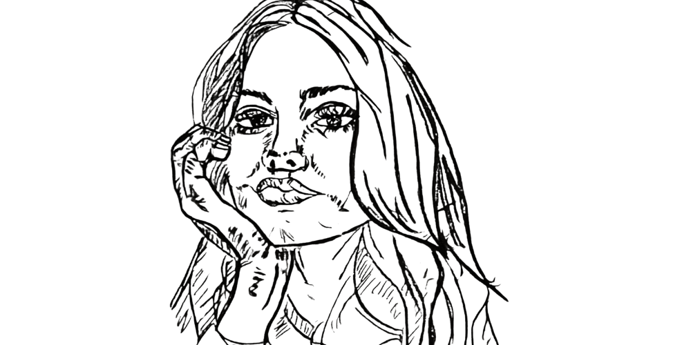 Gentle drawing showing emotional presence with sadness, not trying to fix it