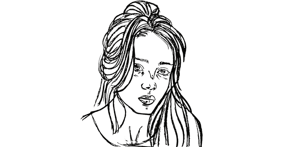 A woman with a tense and thoughtful expression, reflecting on the guilt of saying no and needing space.