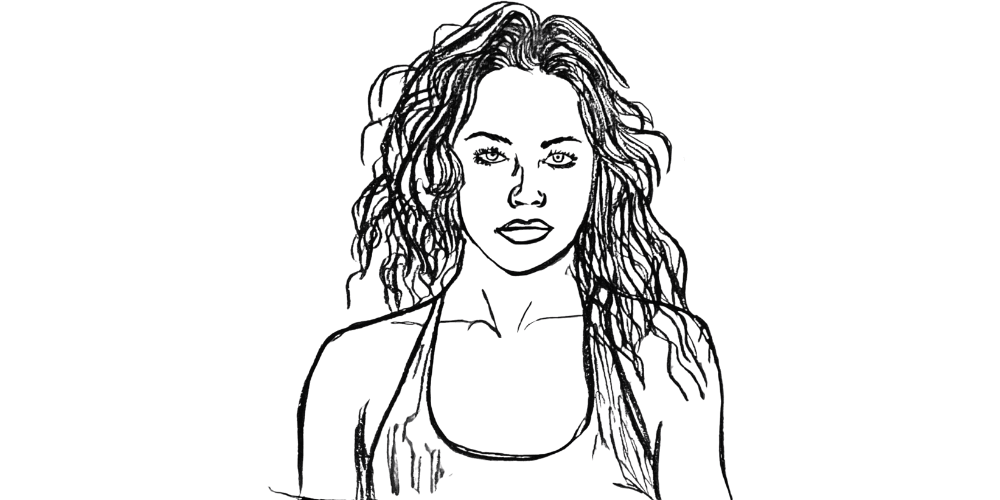 Hand-drawn woman with curly hair representing emotional return to self