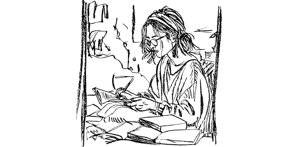 A new version of myself writing in a self-discovery journal, reflecting on change and growth.