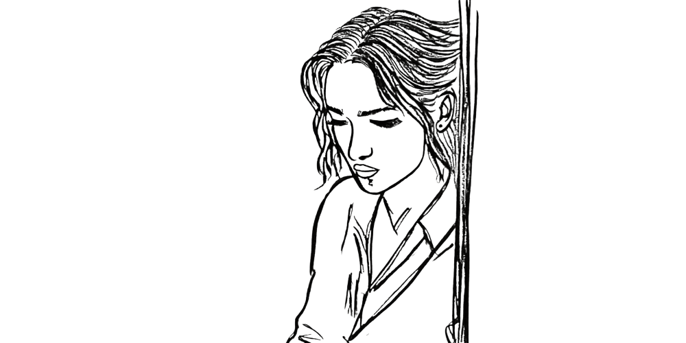 Woman pausing and observing