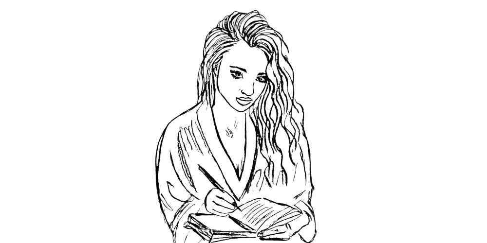 A woman journaling in peace, letting her truth unfold.