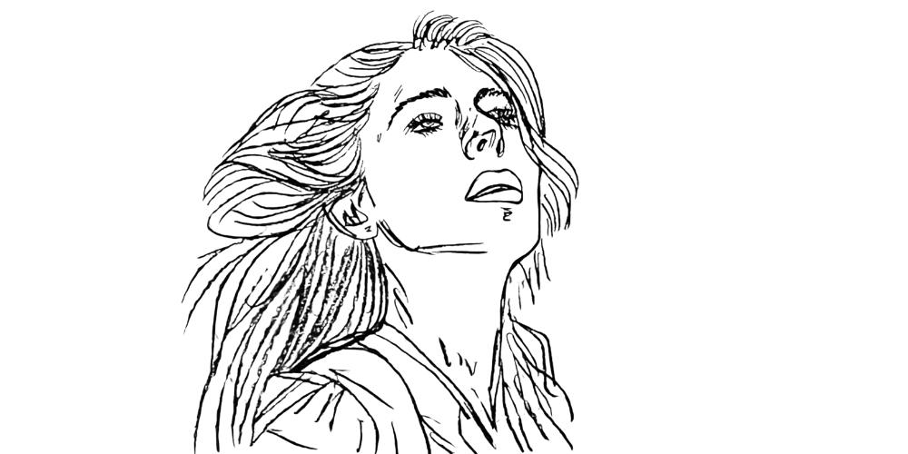 Hand-drawn woman with hair flowing back, symbolizing the pause that changed everything