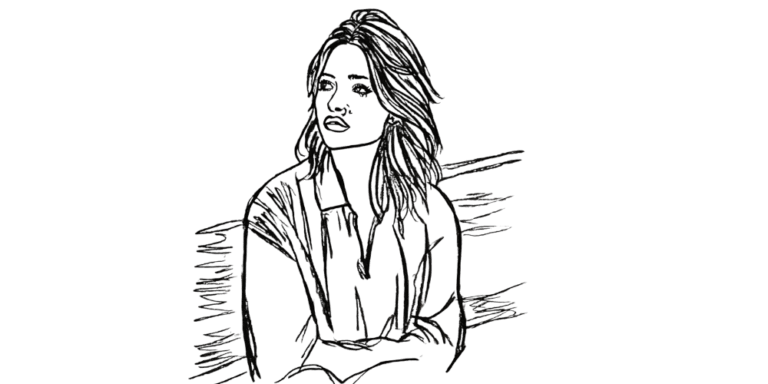 Hand-drawn illustration of a thoughtful woman, representing the search for more advice when we may already know what to do.