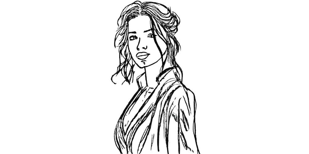 Woman sketch symbolizing emotional healing and inner strength