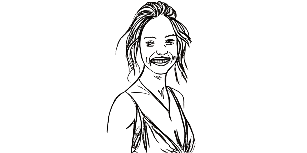 Hand-drawn illustration of a smiling woman, representing the opening moment of self-kindness in the article The Kindness I Offered Myself Without Thinking