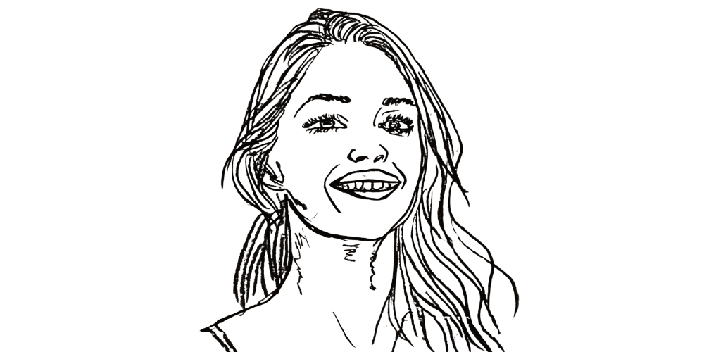 Hand-drawn smiling woman, symbolizing why instinctive self-kindness matters