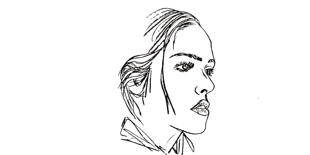 Woman in profile at peace with her self-worth