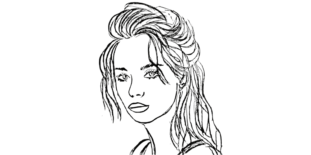 Hand-drawn portrait of a woman in profile, symbolizing quiet reflection and awareness