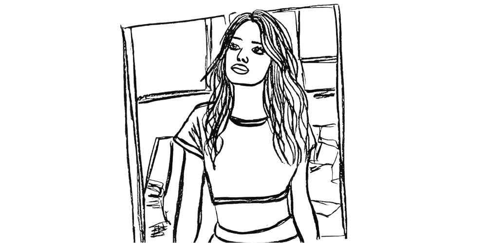 Woman standing mindfully in stillness