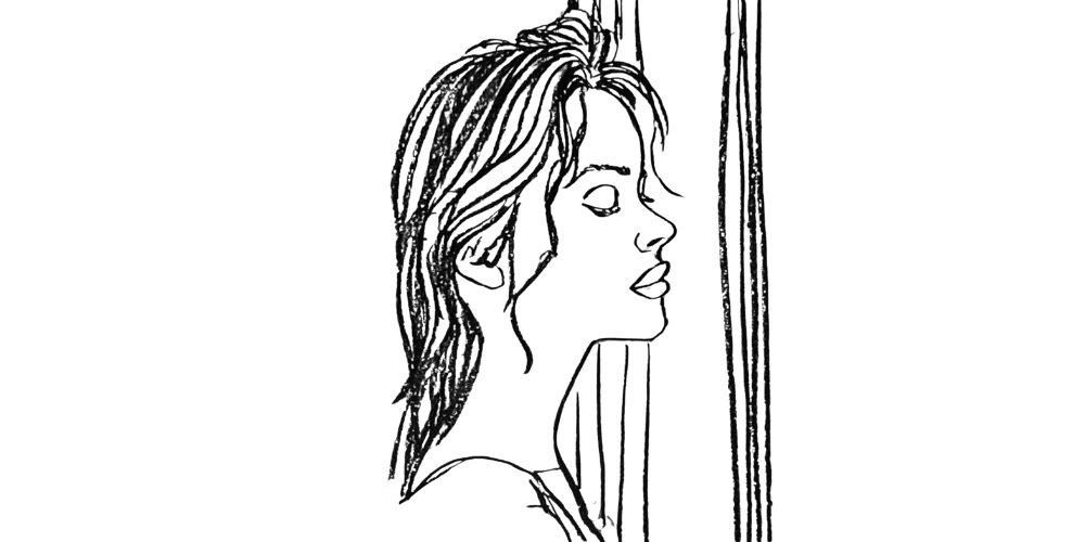 Woman closing eyes in calm reflection