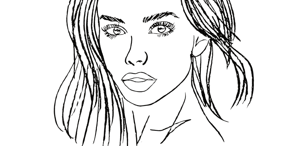 Quiet truth without shouting – line art portrait