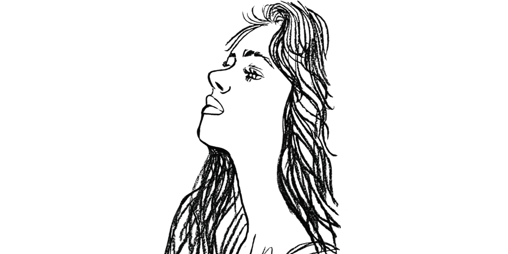 Woman looking upward with confidence and freedom