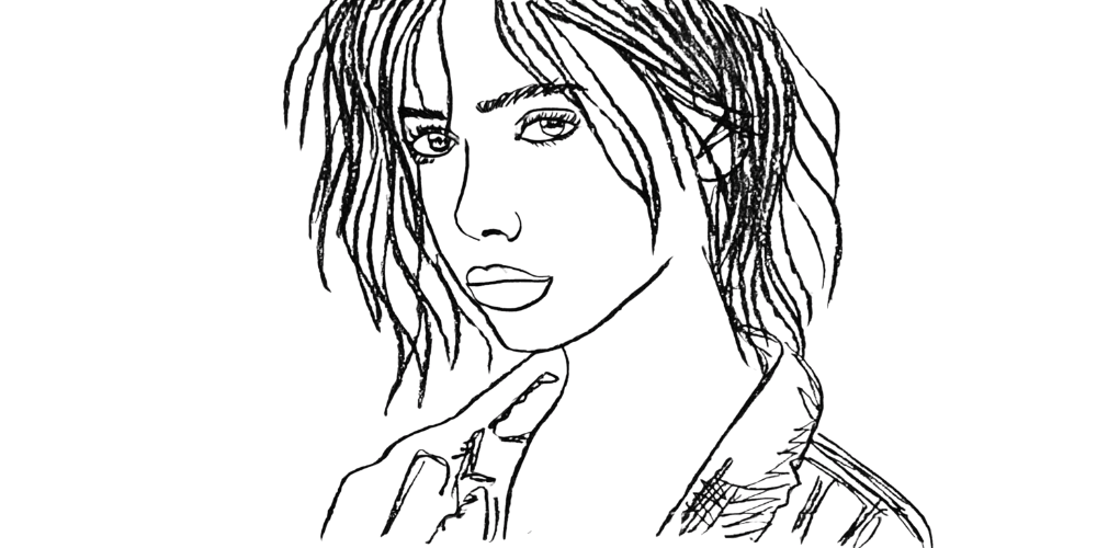 Line art drawing of a thoughtful woman reflecting on acceptance over performance