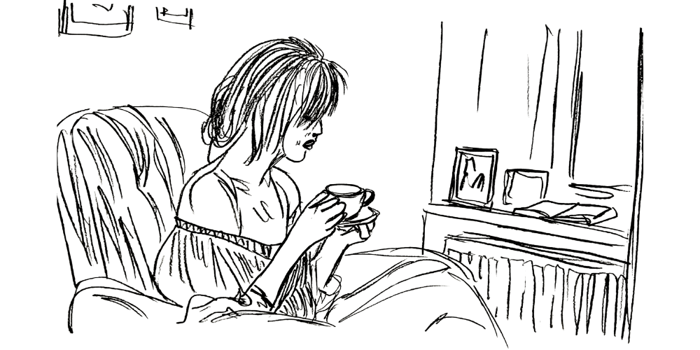 Journal illustration — writing about returning to myself after a chaotic day