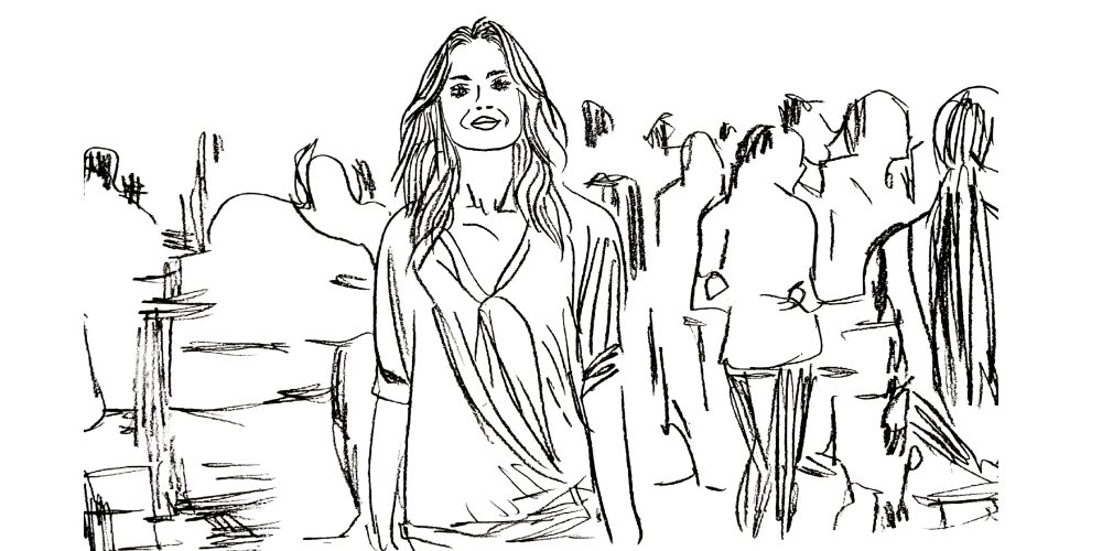 Line art — cracks appearing in a room’s floor, subtle instability