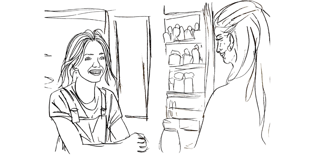 Peace is my priority in small interactions — kind, grounded conversation at the store