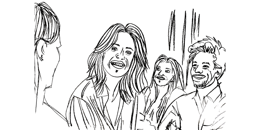 What I really want beneath the noise — line art woman listening inward in quiet reflection (Mibosma).