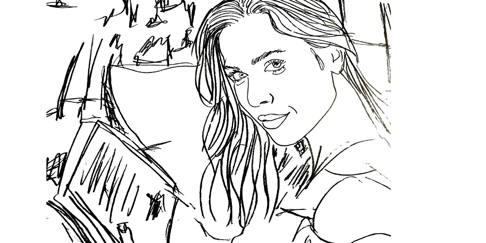 Redefining a good day — calm woman watching the sunrise, grounded in gratitude (Mibosma).