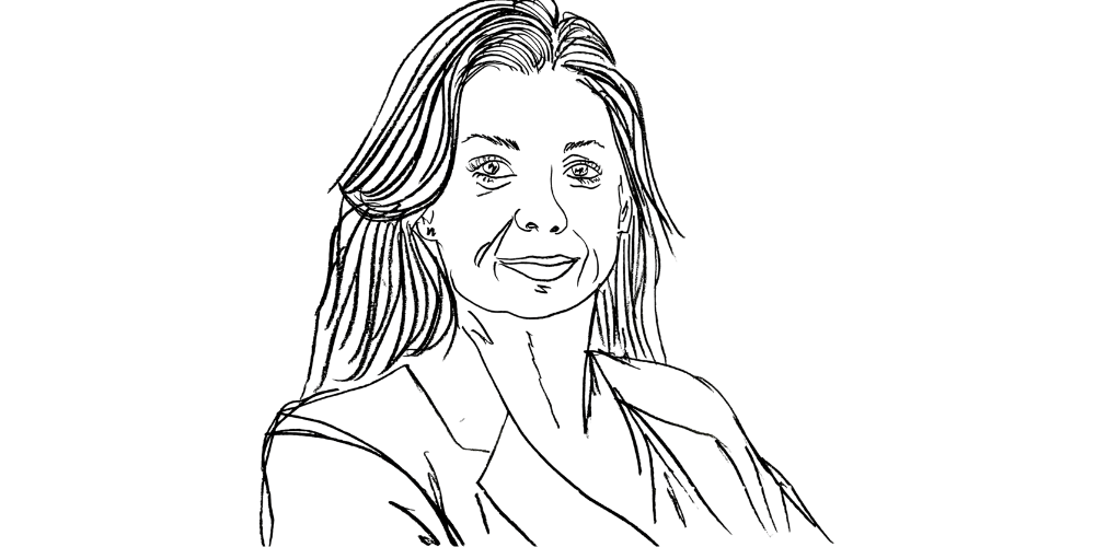 Designing with emotion — woman arranging books and plants with gentle attention (Mibosma).