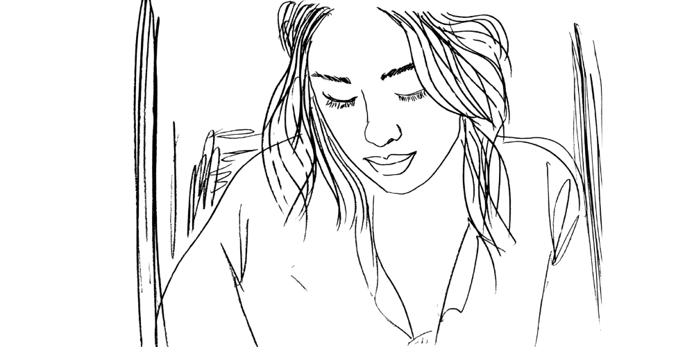 Choosing my life every morning — woman watching sunrise with quiet hope (Mibosma).