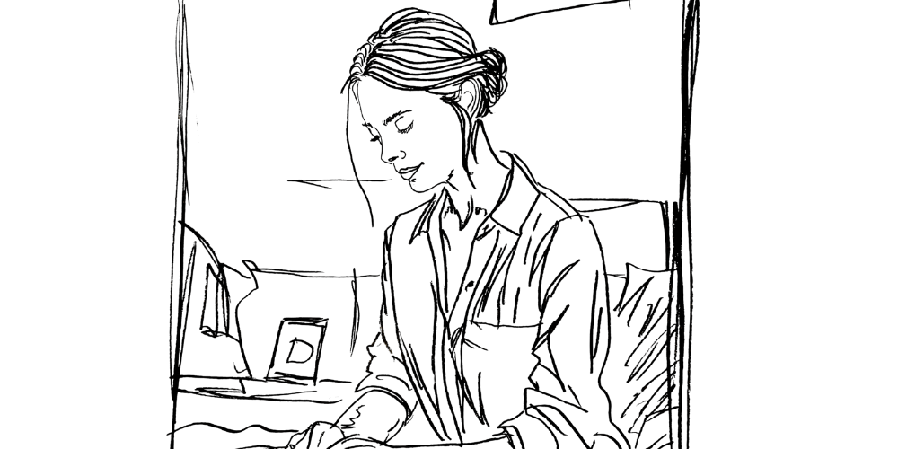 How I made peace with my complexity — woman writing calmly at her desk, embracing inner depth (Mibosma).