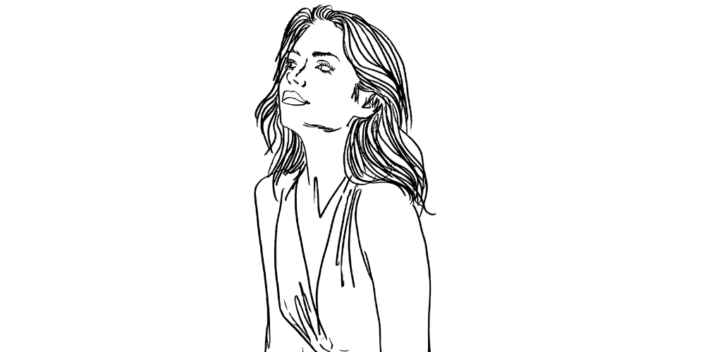 Trusting life doesn’t mean controlling it — serene woman looking upward with quiet confidence, trusting the unknown (Mibosma).