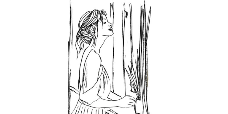 Woman looking through a window, representing the urge to keep searching for answers when the future is still uncertain.