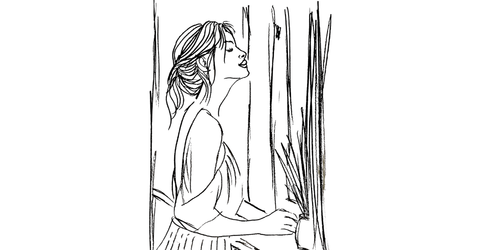 I’m learning to walk with uncertainty — woman breathing at the window, choosing presence over control (Mibosma).