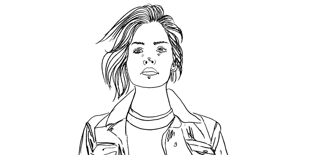 Soft portrait — grounded presence and steady gaze (Mibosma illustration)