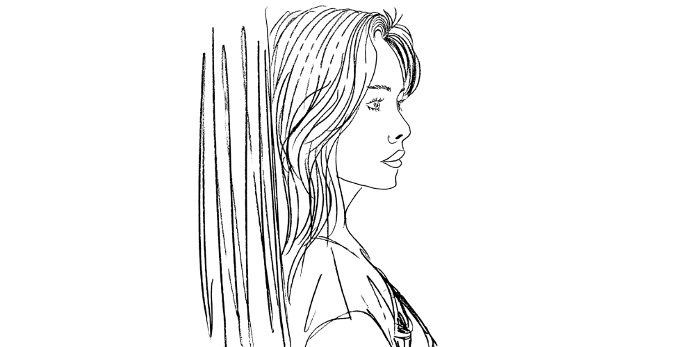 Joy feels safer now — woman smiling softly, light passing through window (Mibosma illustration)