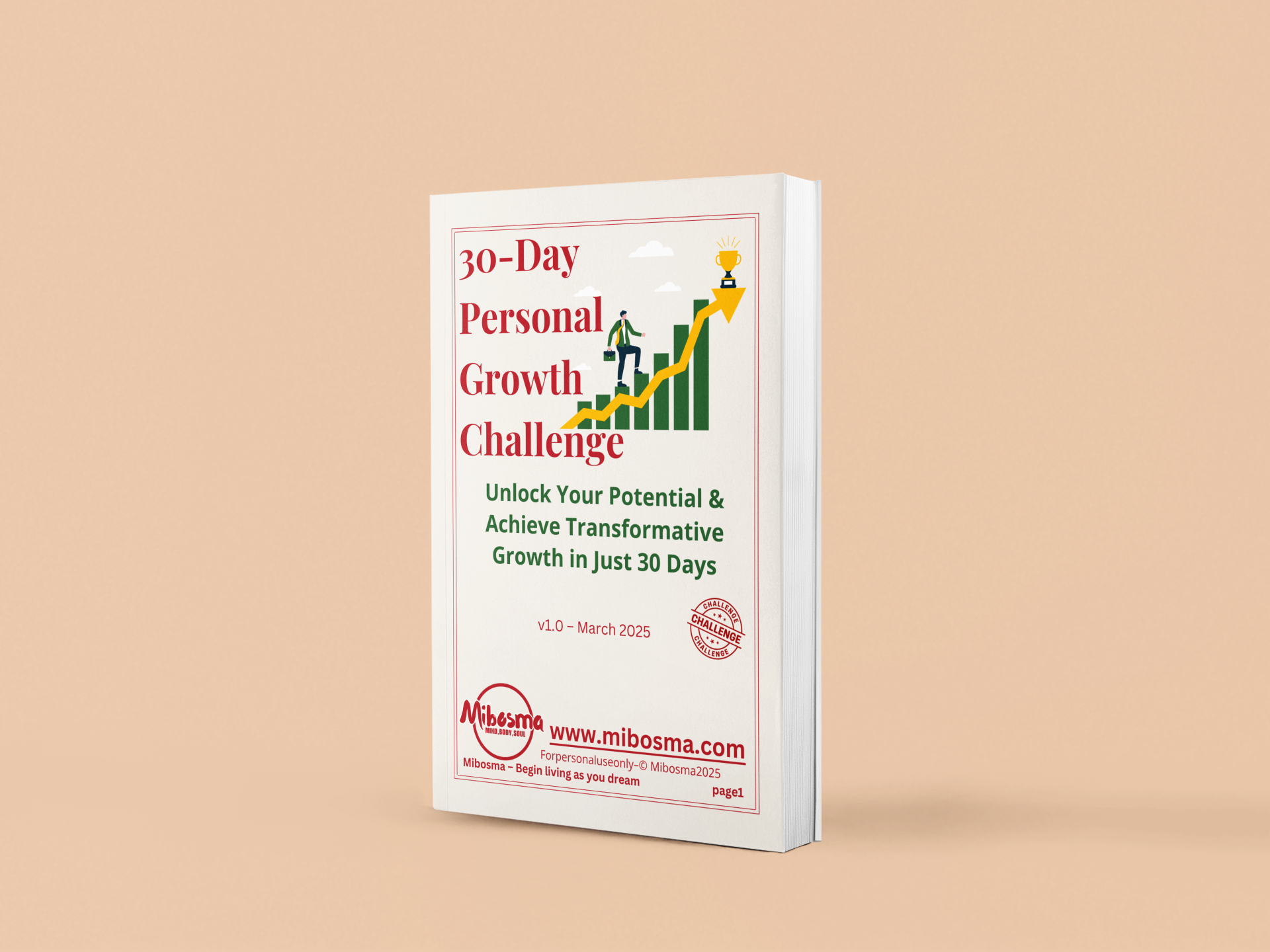 30 day personal growth challenge printable cover by Mibosma