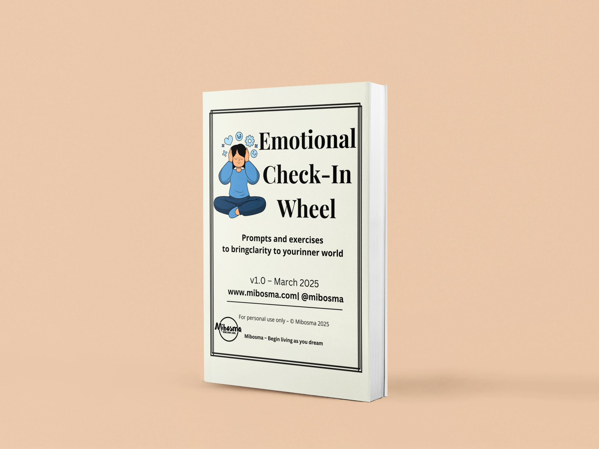 Emotional check-in wheel printable cover by Mibosma