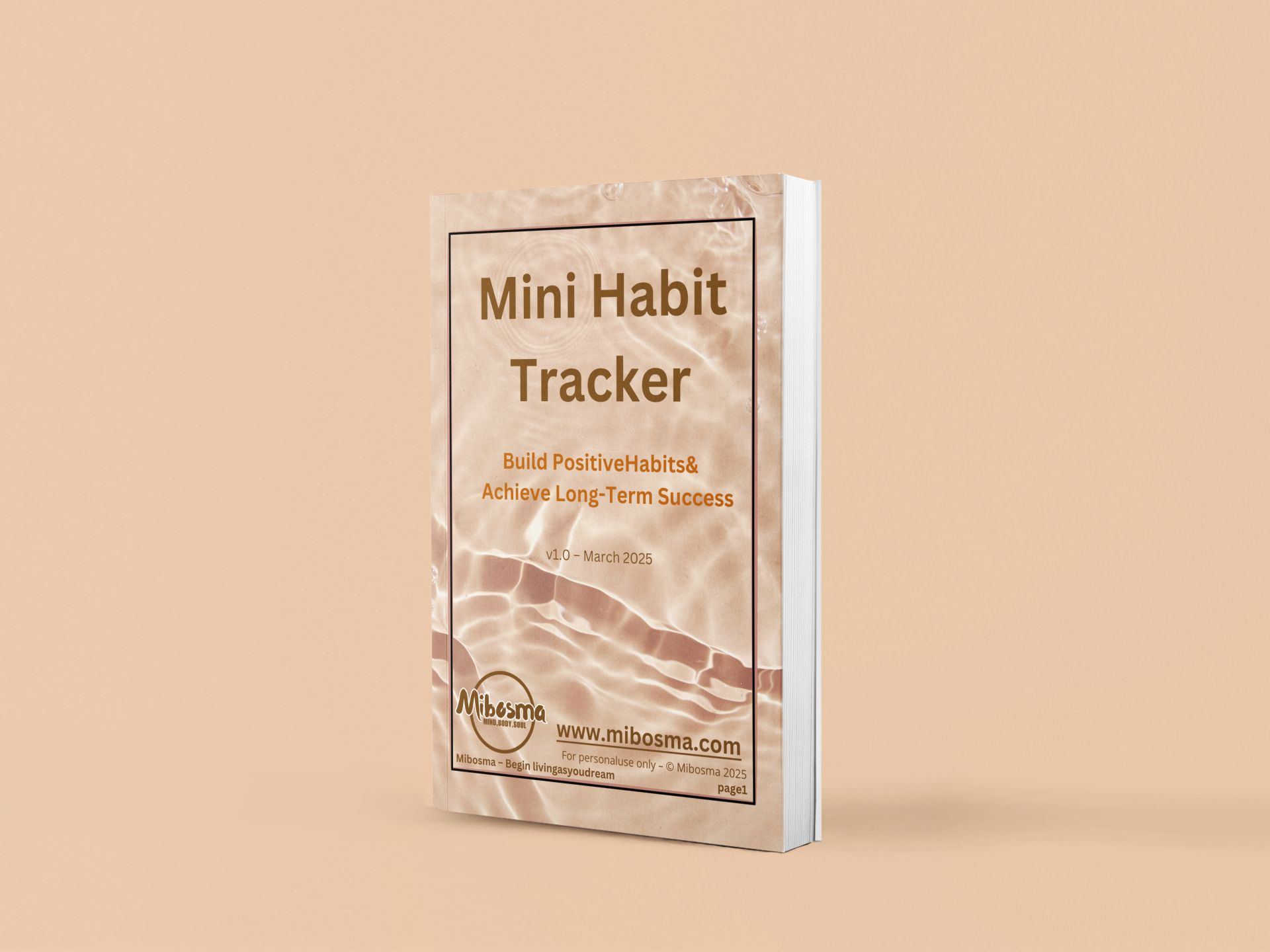 Mini habit tracker printable cover by Mibosma
