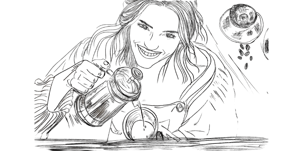 Hand-drawn illustration — calm presence, emotional awareness, honoring needs on quiet days